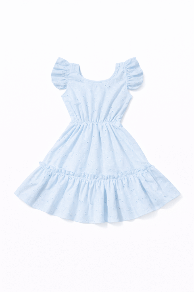 Vestido Brodery Olivia Celeste