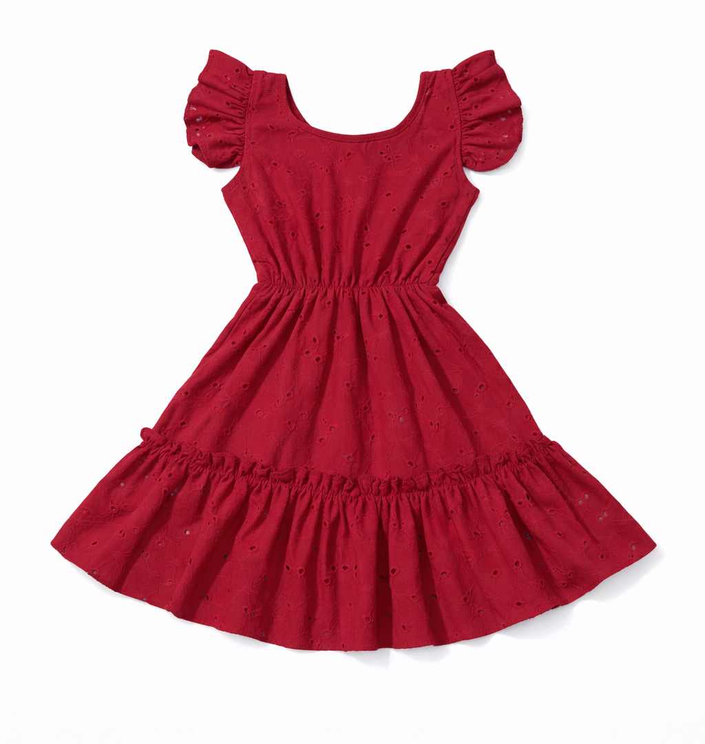 Vestido Brodery Olivia Rojo