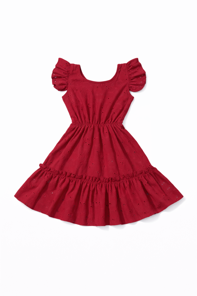 Vestido Brodery Olivia Rojo